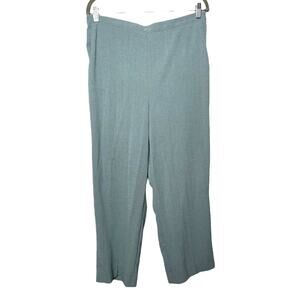 Alfred Dunner Pants Flat Front Elastic Back With Pockets Light Teal Size 16